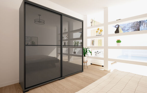 Quenn magasfényű tolóajtós gardrób