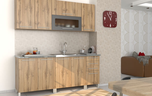 Retro konyha blokk 200/72 cm (elemes)